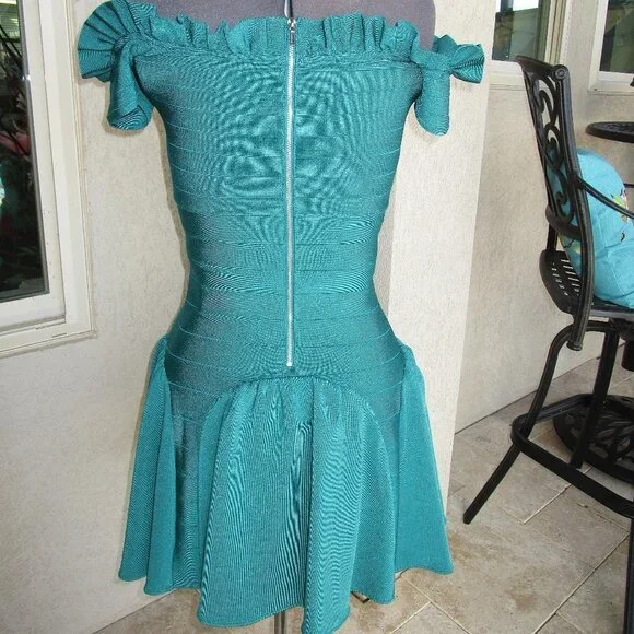 green emerald velvet dress Bandage Midi Dress